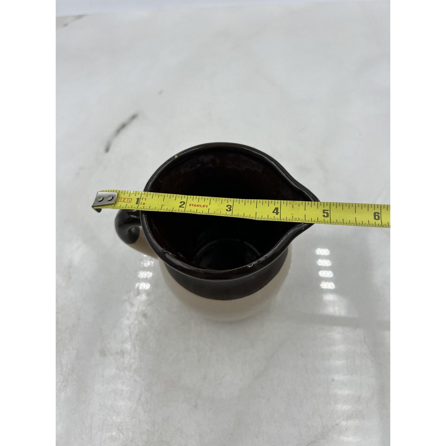 Vintage Stoneware Pottery Creamer Pitcher 4.75" Hand Thrown Rustic Glaze