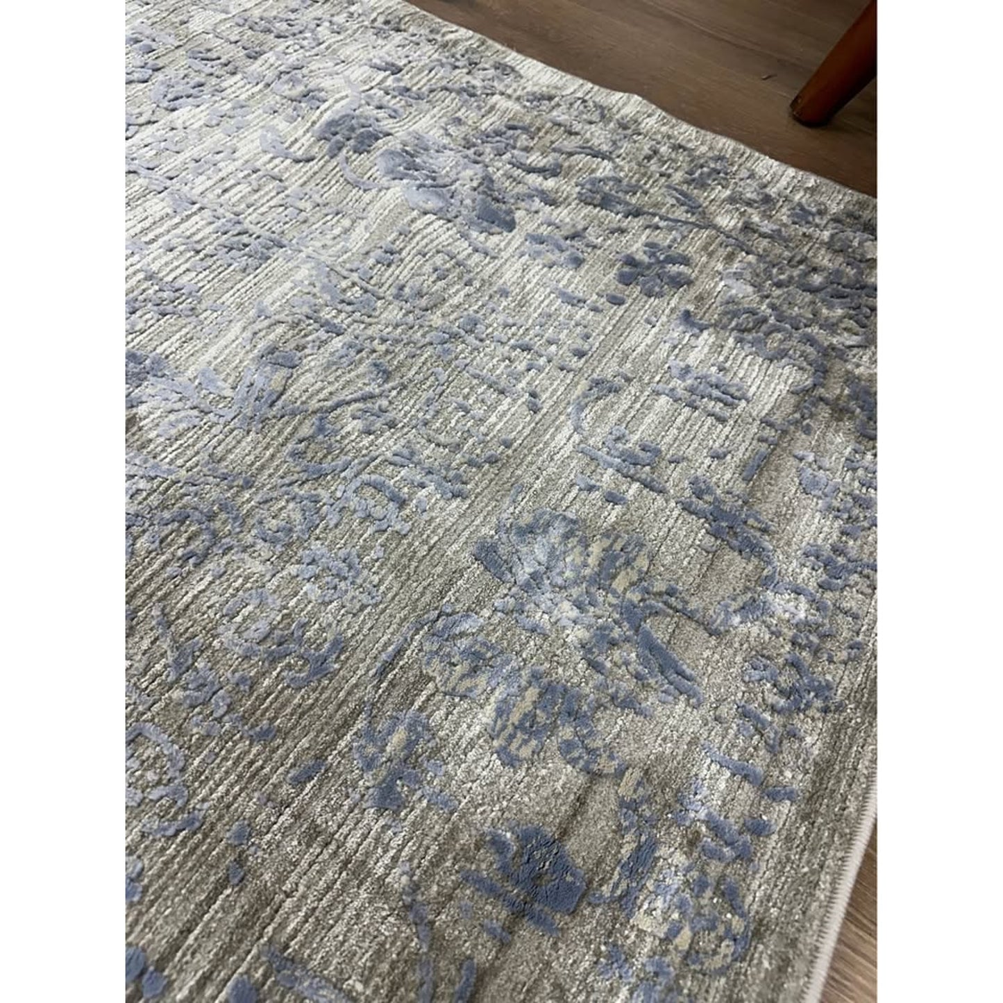 Minori Casa Ebru Area Rectangle Rug 7x9 Blue Tan Indoor New
