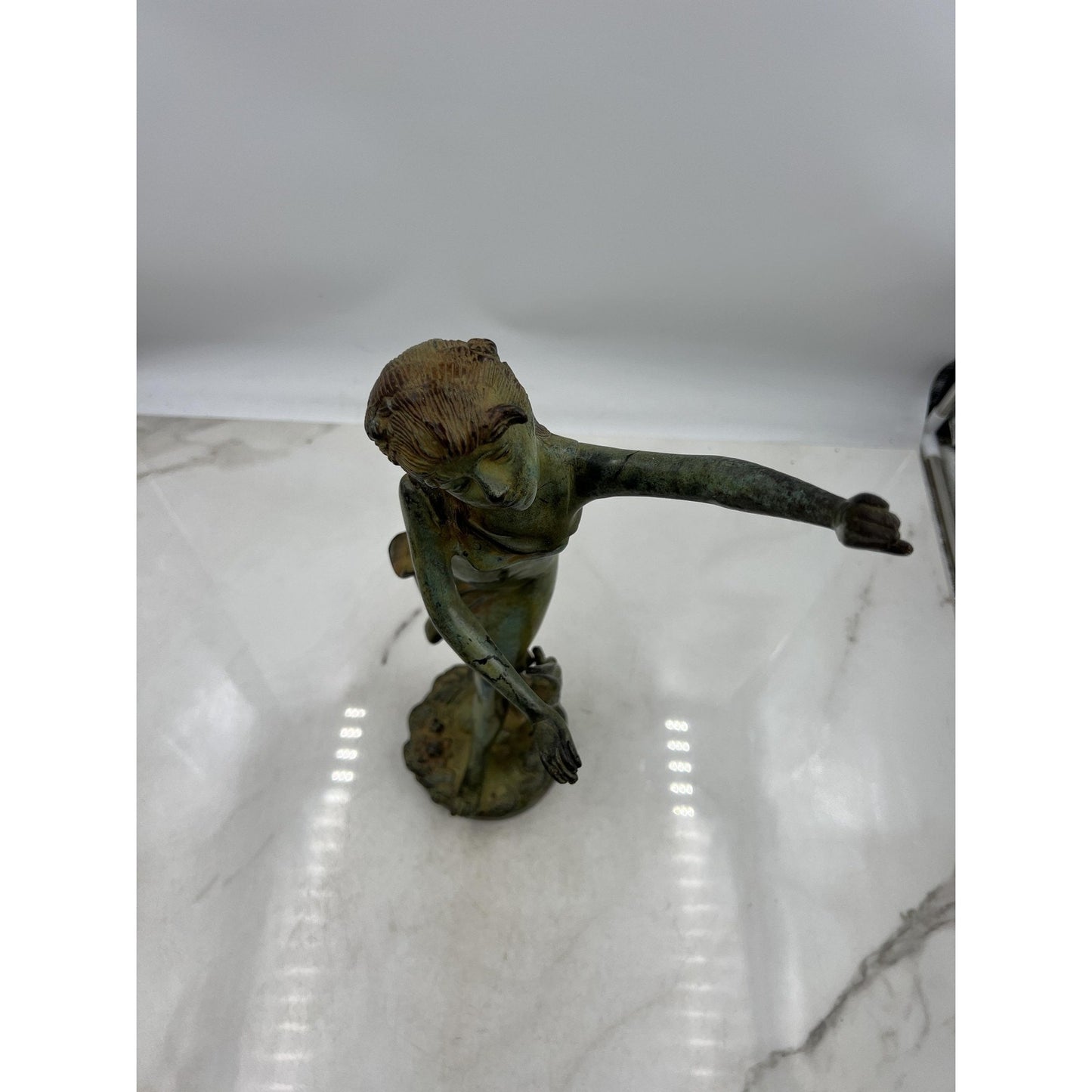 Vintage Art Nouveau Bronze Lady Statue India 18" Tall Elegant Female Figure