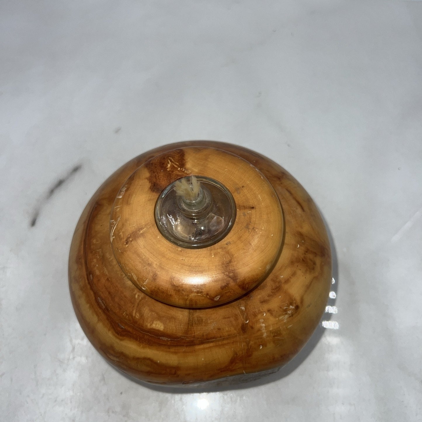 VTG Burl Wood Oil Lamp Diffuser Hand Turned Wooden Vase Signed Dan Morris