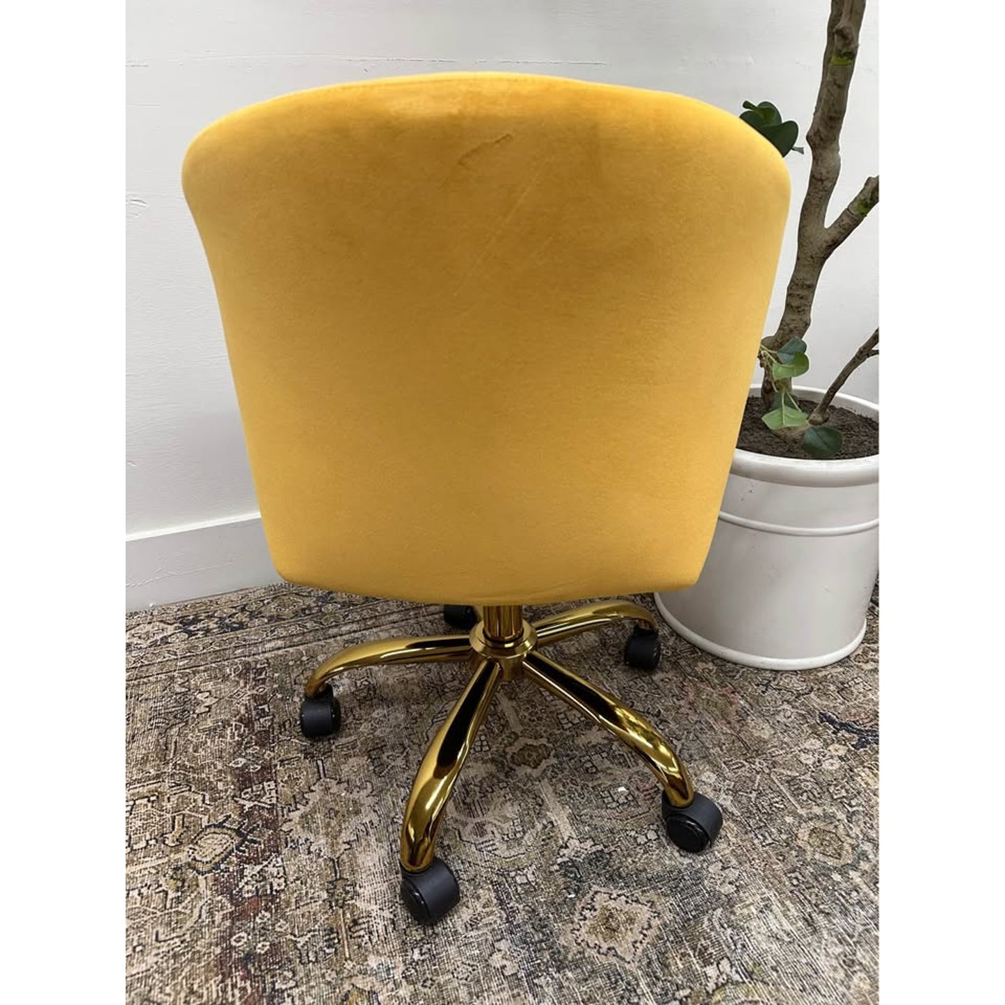 Ilia Task Office Chair Rolling Mustard Yellow Gold New Karat Home