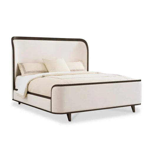 Novella Upholstered King Bed Low Profile Platform Wingback Bed By Hickory White