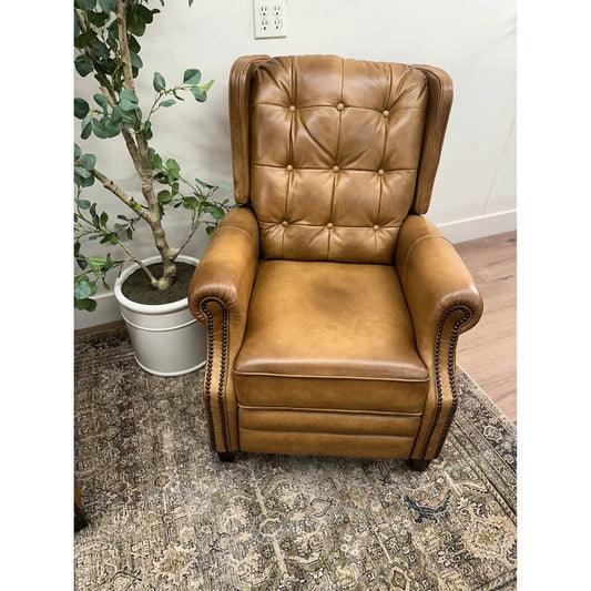 Silvia Genuine Leather Power Recliner-CAMEL