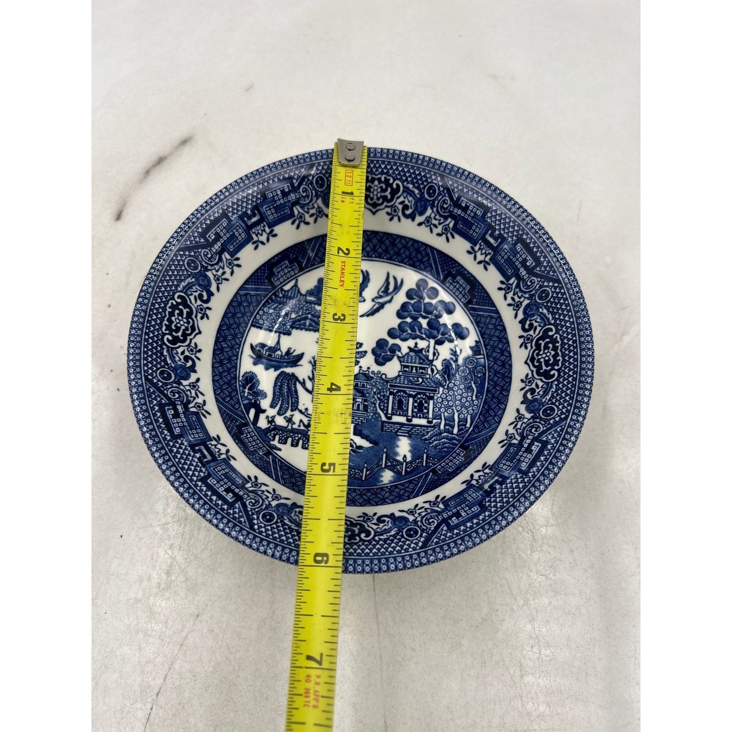 VTG Churchill Blue Willow Pattern Bowls England Chinoiserie 6" Set of 2