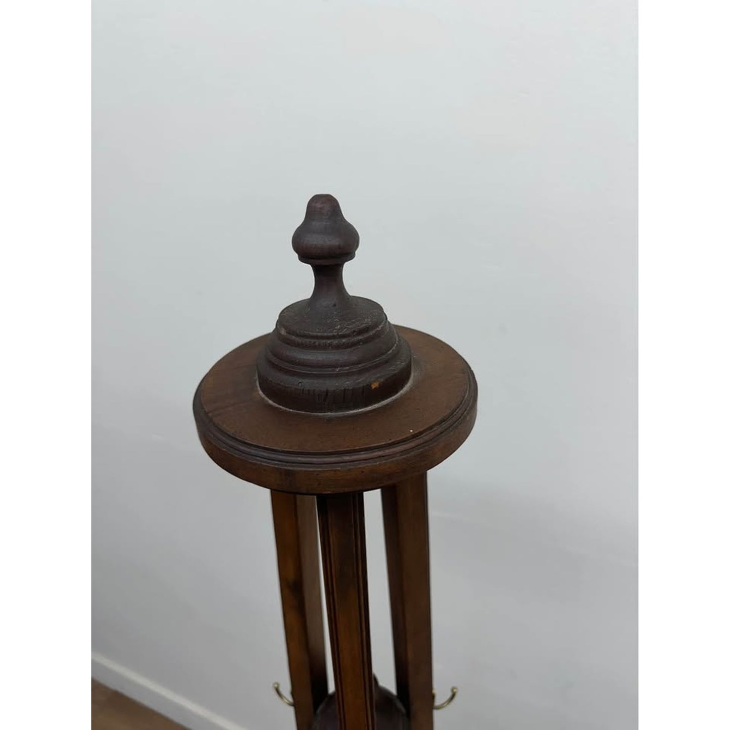 Mid Century Mahogany Coat Rack Umbrella Stand Hall Tree