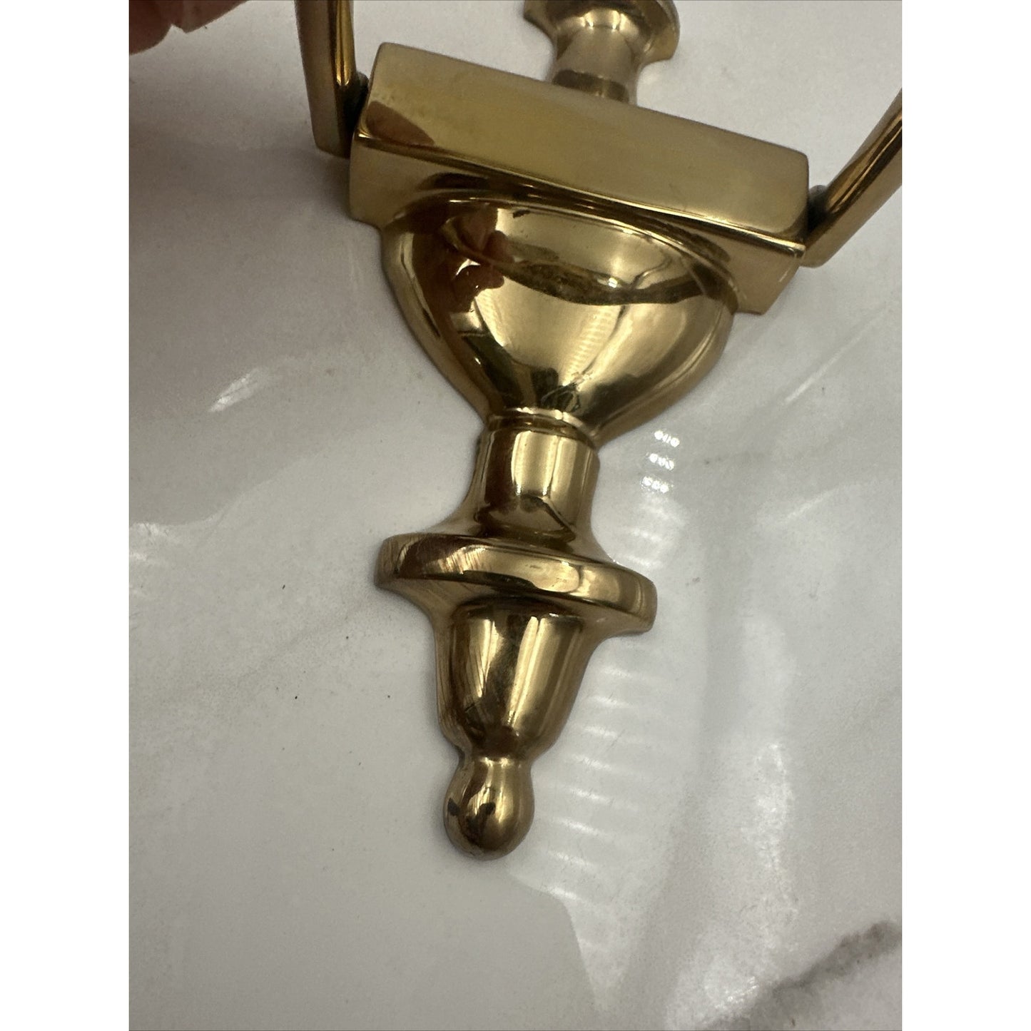 Vintage Brasscrafters Brass Door Knocker Urn Finial Style Portugal 7.5"