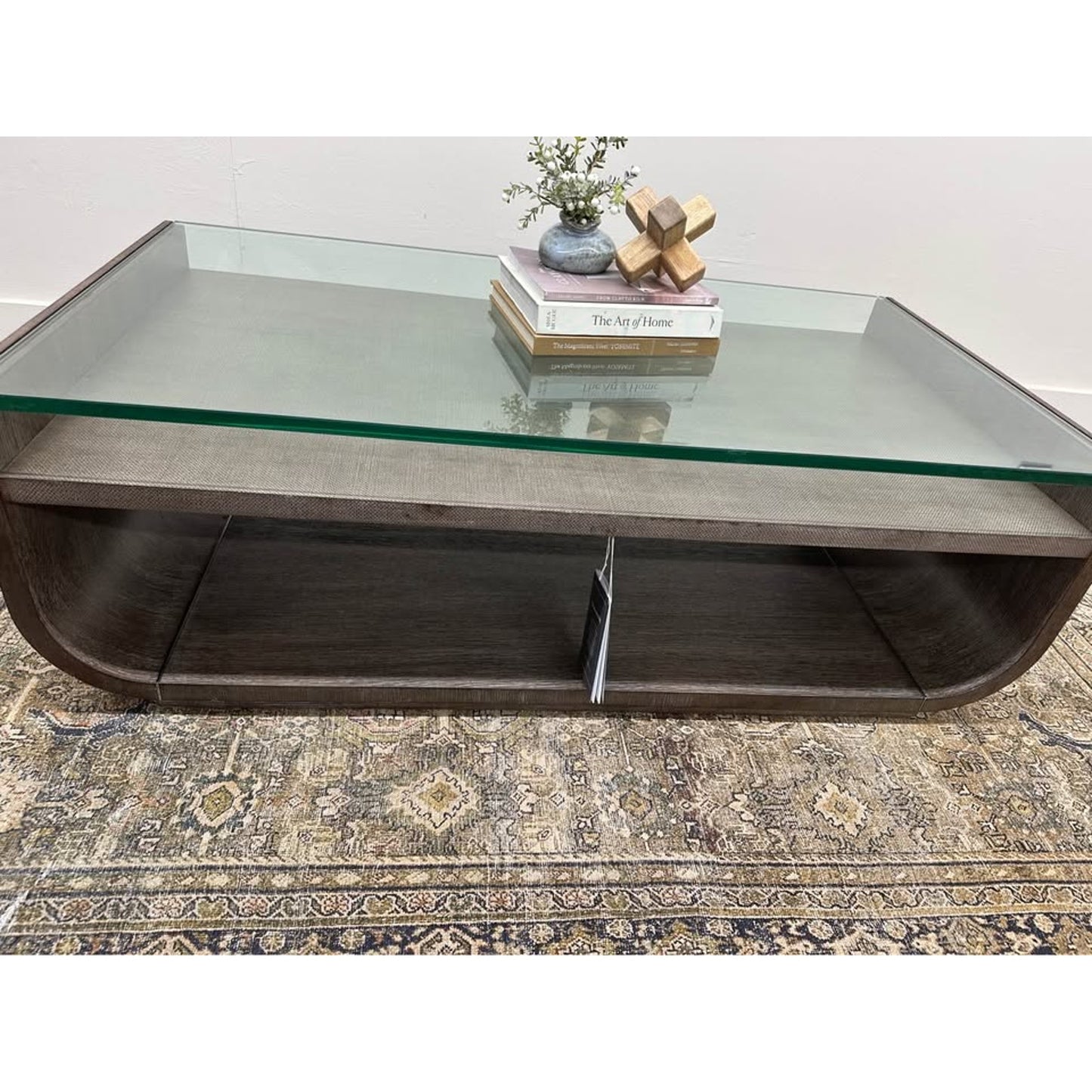 Modern Mood Rectangle Cocktail Coffee Table Hooker Furniture Smoky Brown Glass Top