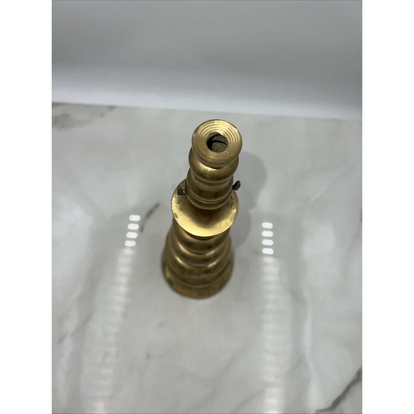 Vintage Brass Candlestick Holder Round Turned Traditional Japan 16"