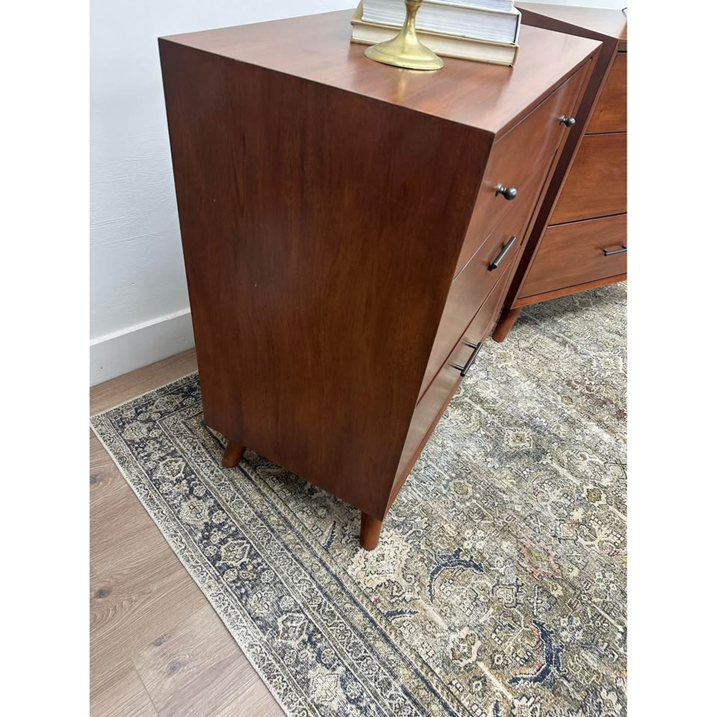 Williams 3 Drawer Chest Nightstands Oversized Chestnut Brown Wood By AllModern MCM Style