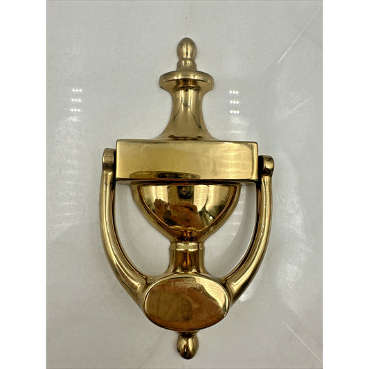 Vintage Brasscrafters Brass Door Knocker Urn Finial Style Portugal 7.5"