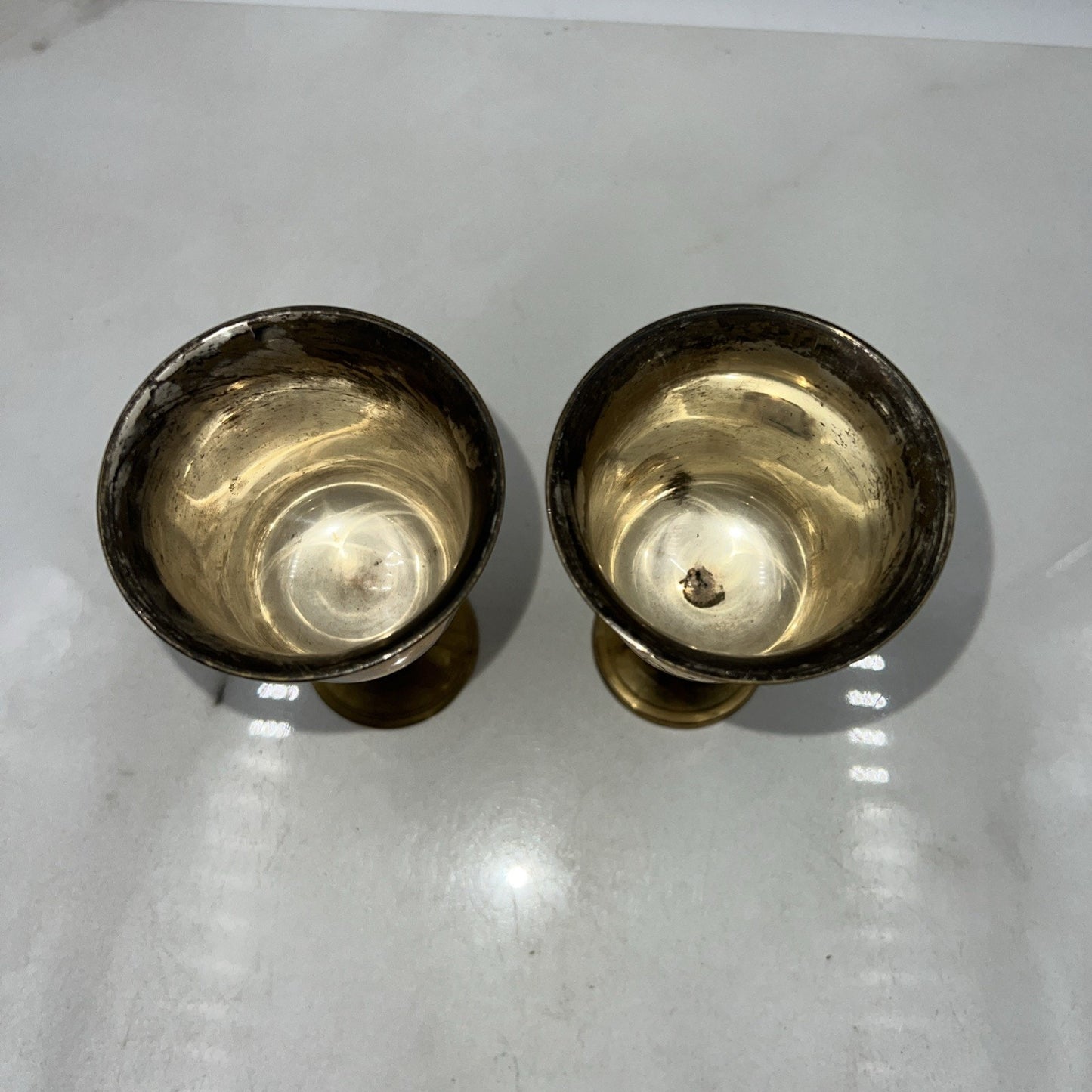 VT Brass Goblets Chalice Made in India Set of 2 5" Tall