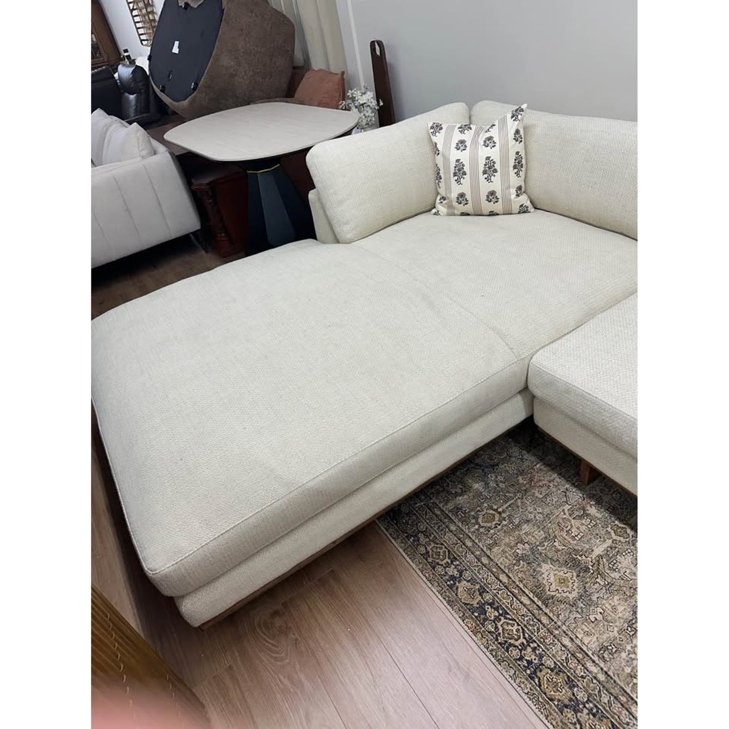 Four Hands Martisha Everly Sectional Sofa Couch Off White Wood Base Extra Wide
