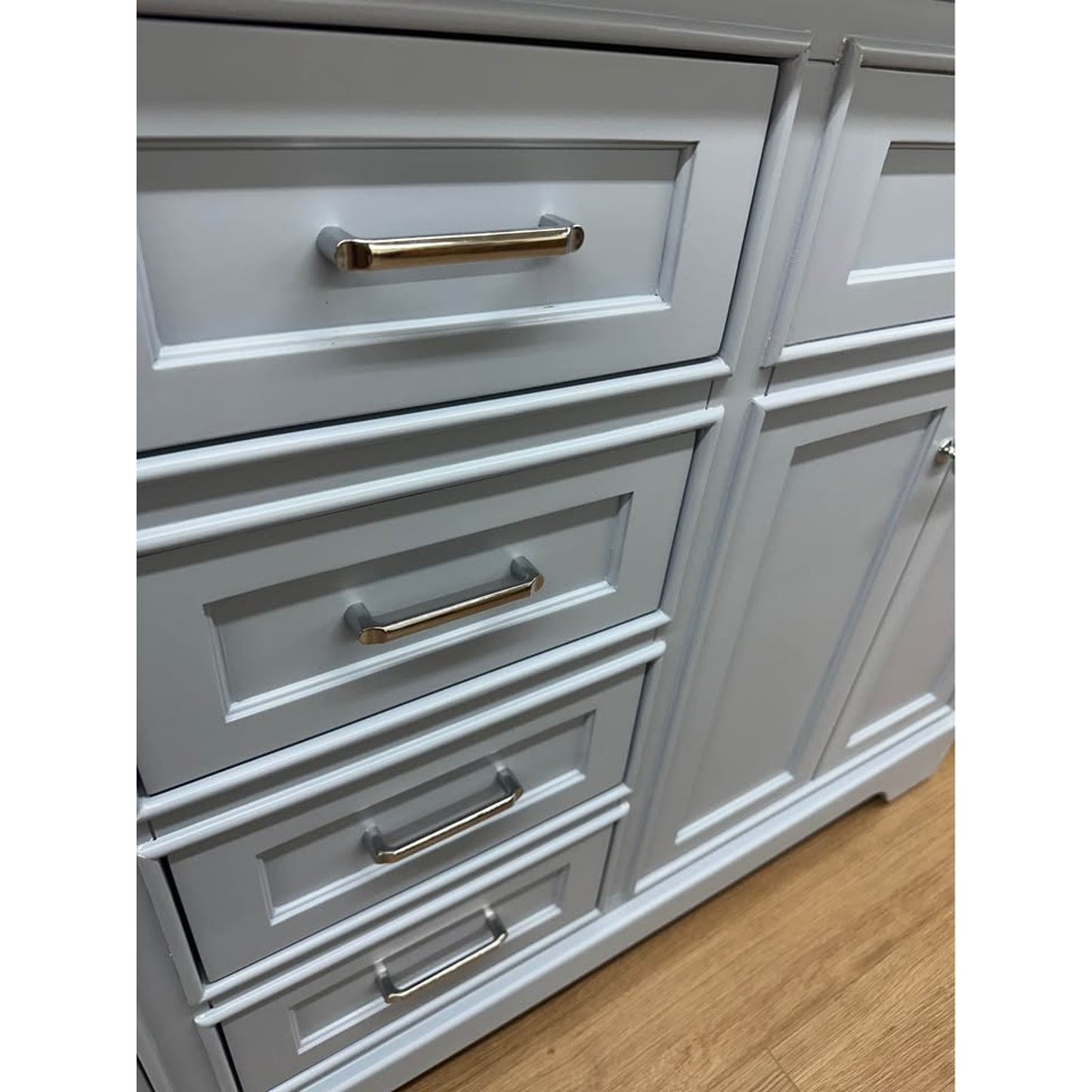 Ronnie 60'' Double Bathroom Light Blue Vanity with Marble Top Birch Lane