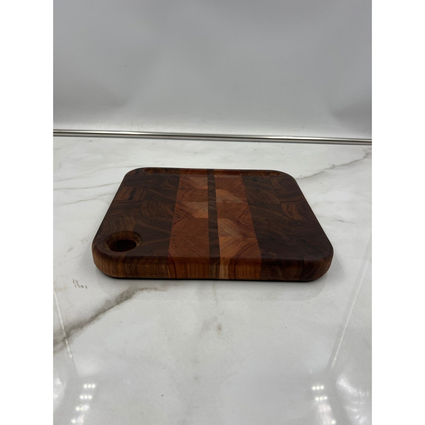 Heartwood Woodworks Cutting Board End Grain Walnut Cherry Butcher Block 9.5in