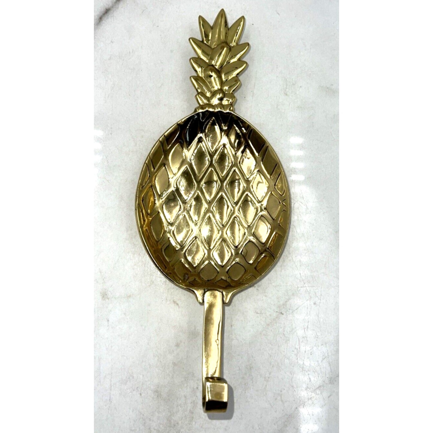 VTG Hampton Brass Wall Hook Pineapple Strong Hanger Coat Hat Towel Decor