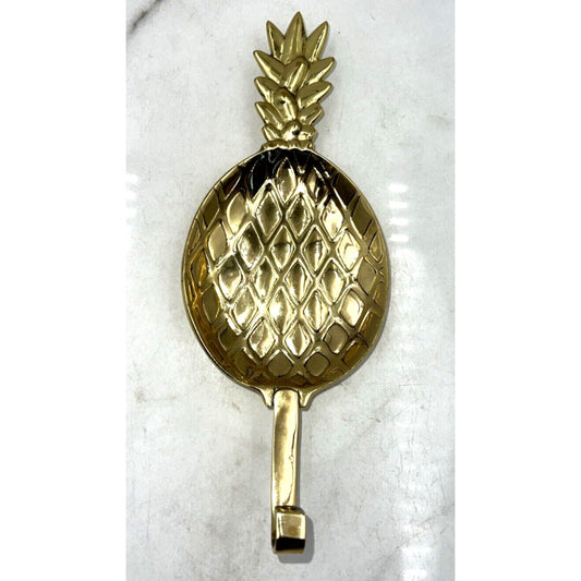 VTG Hampton Brass Wall Hook Pineapple Strong Hanger Coat Hat Towel Decor