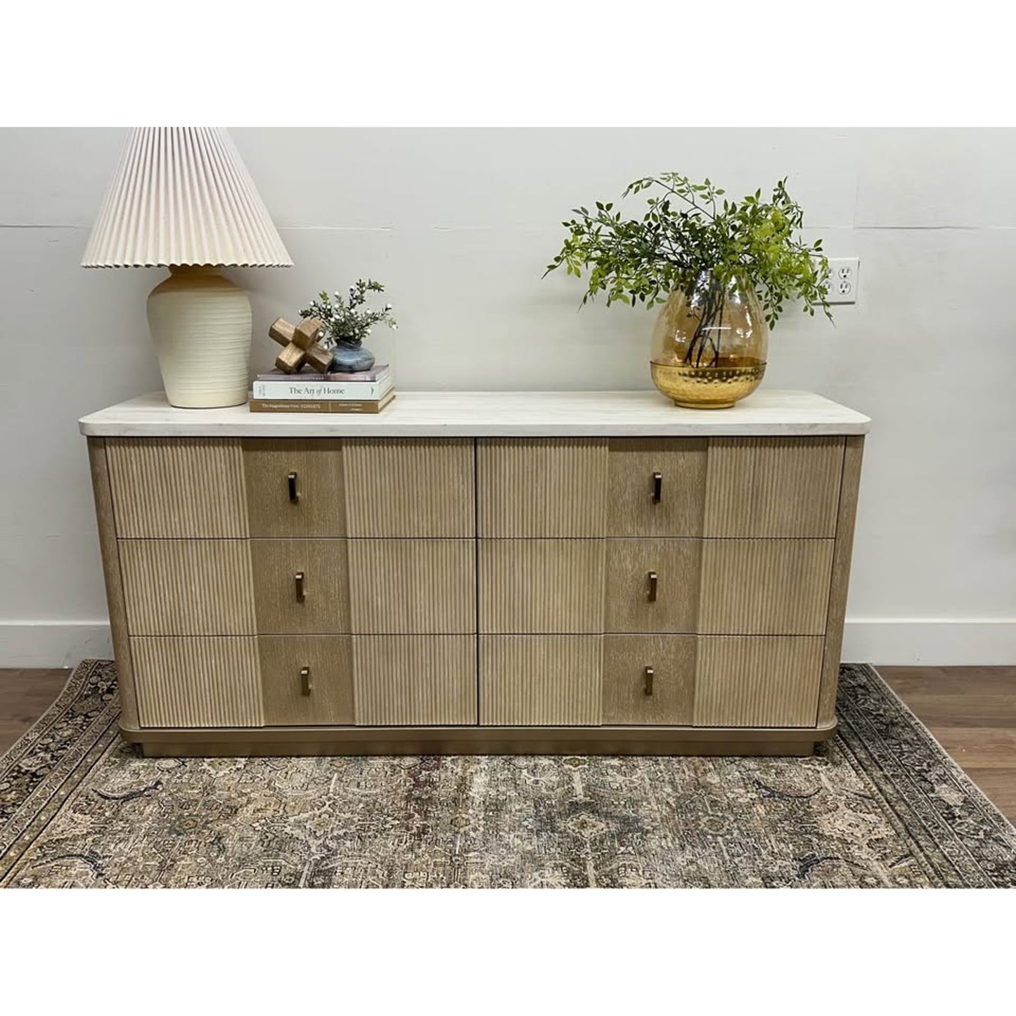 Rhythm 6 Drawer Dresser By Caracole Stone Top Fluted 69.5'' W