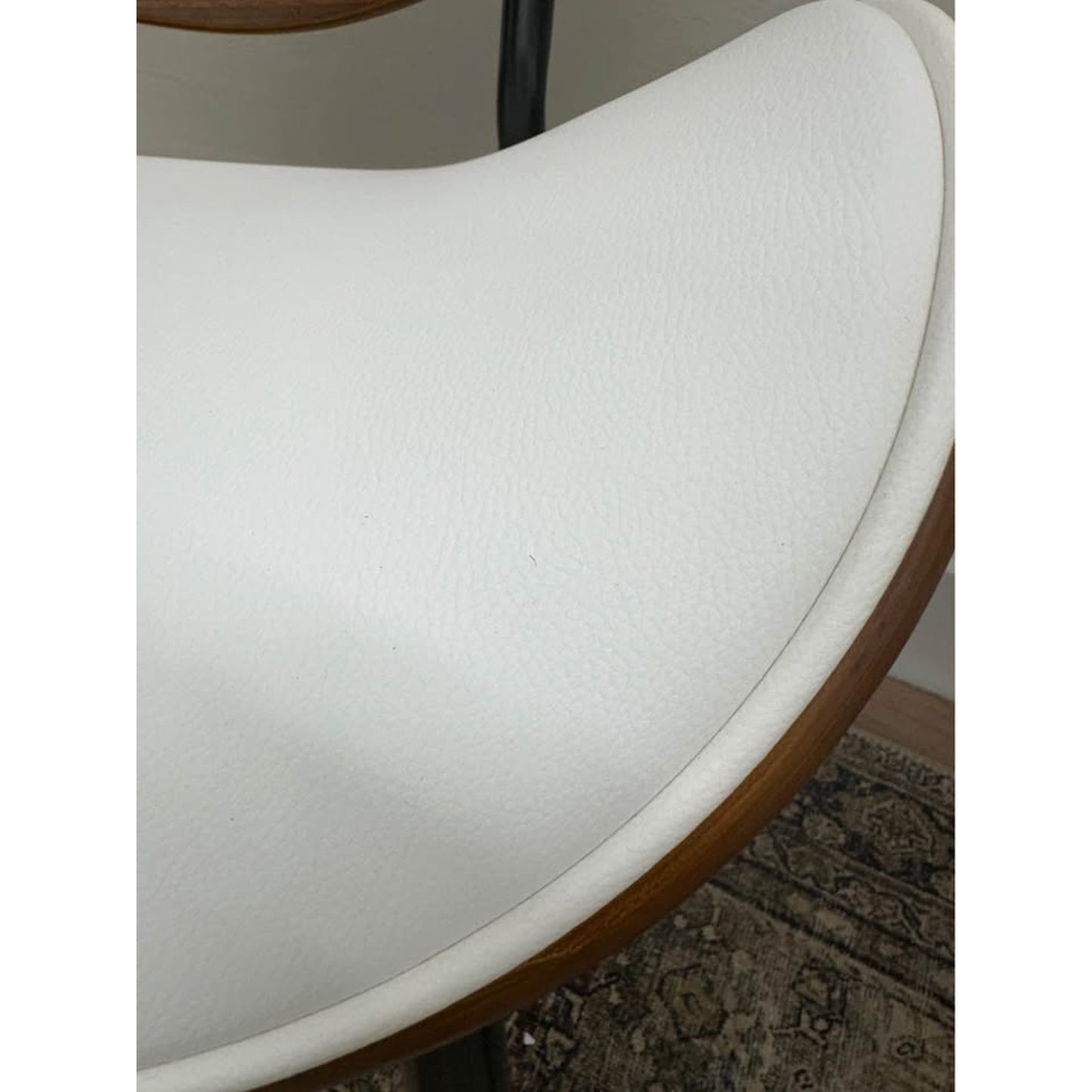 Wooden Oval Back Dining Chair Fabric Padded Seat Rattan Woven Kitchen Restaurant Cafe Set of 2