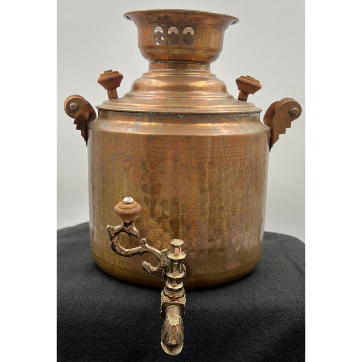Antique Copper Hot Water Urn Tank Brass Lever Tap Samovar Vintage Samovar
