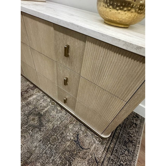 Rhythm 6 Drawer Dresser By Caracole Stone Top Fluted 69.5'' W