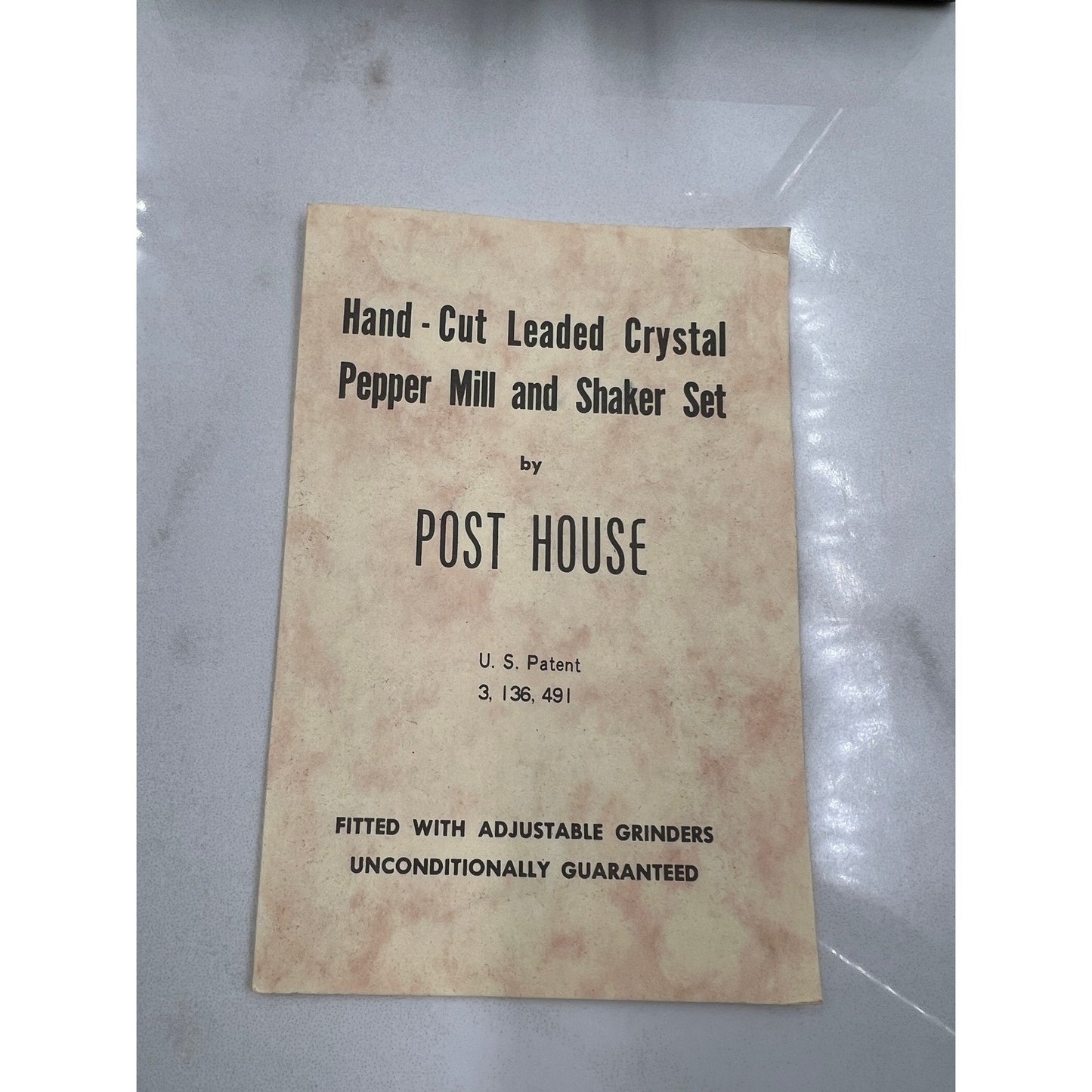 VTG Post House Hand Cut Leaded Crystal Pepper Mill and Shaker Set