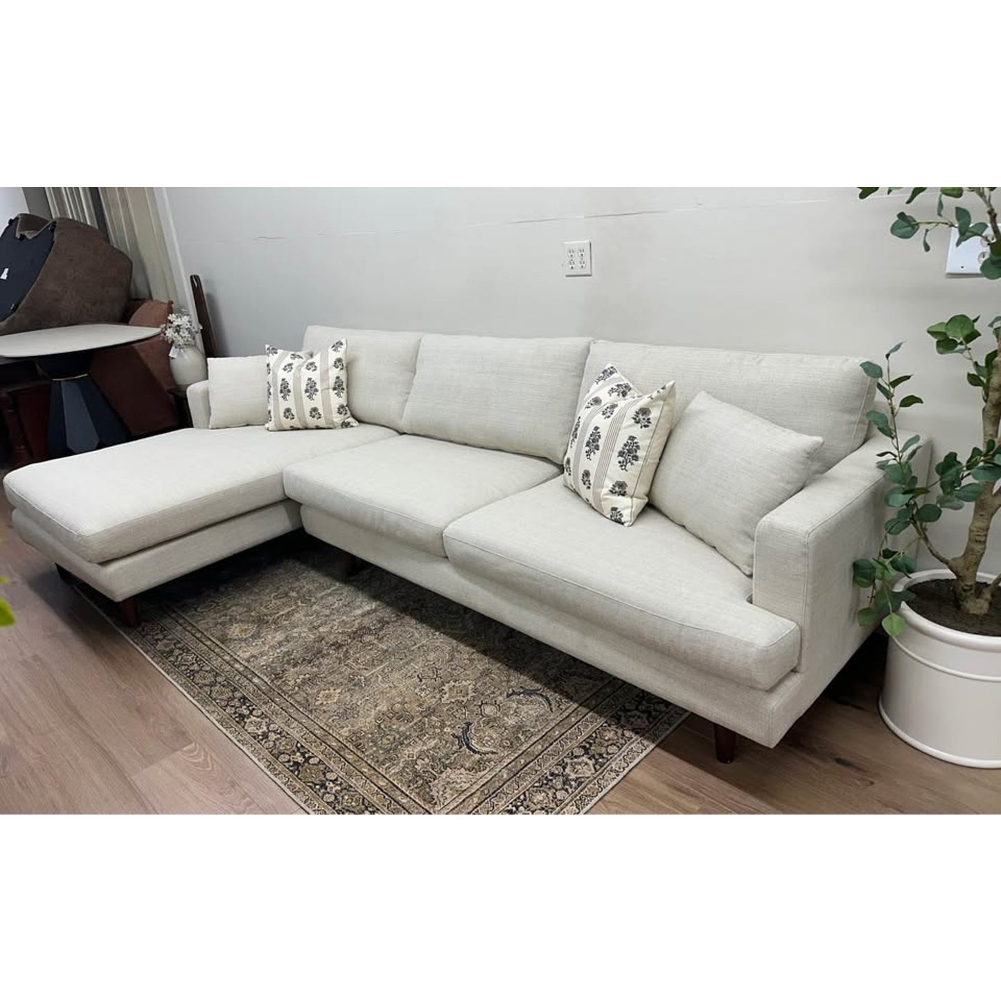 Miller 2 - Piece Upholstered Sectional Sofa Couch L Shaped Beige AllModern