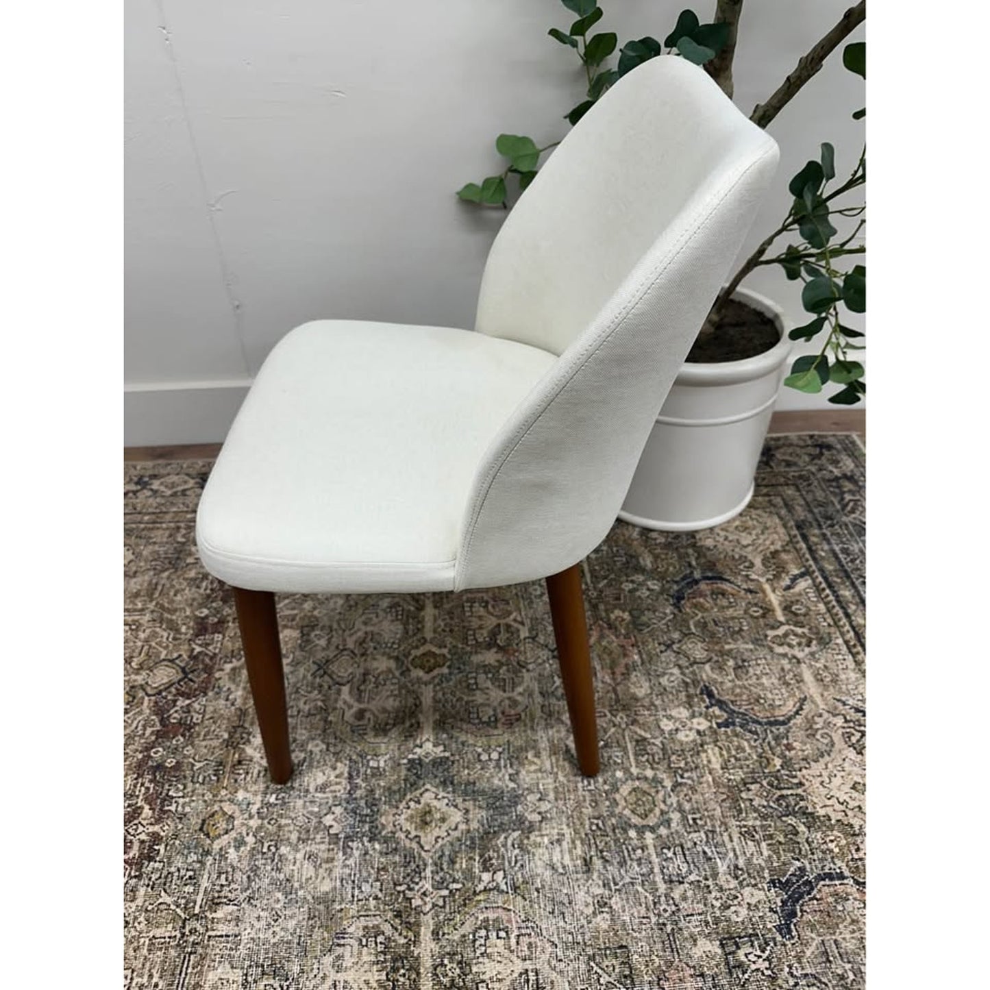 Barbara Dining Kitchen Solid Wood Legs Upholstered Ivory