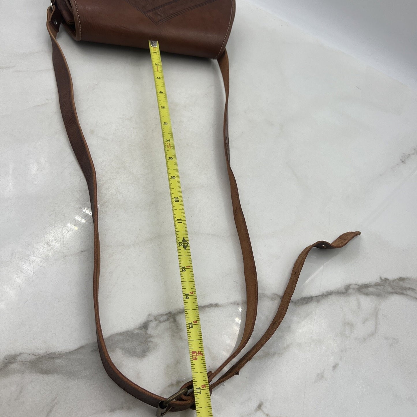 VTG Saddlebag Purse Women’s Brown Tooled Leather Camel Shoulder Bag