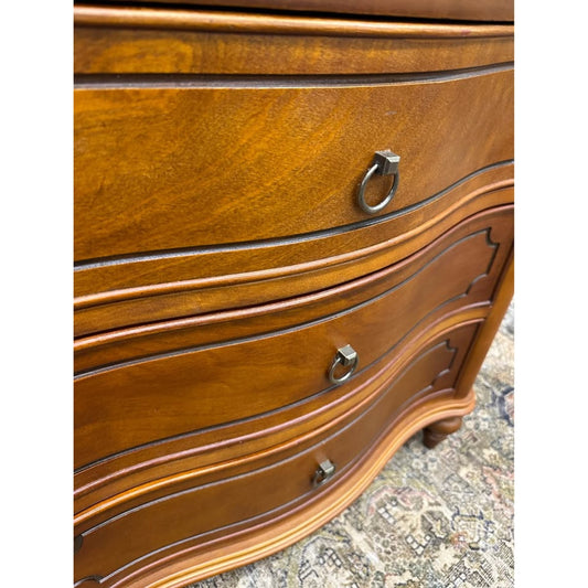 Alois 3 Drawer Nightstand End Table Wood Acorn Finish Built In Outlet