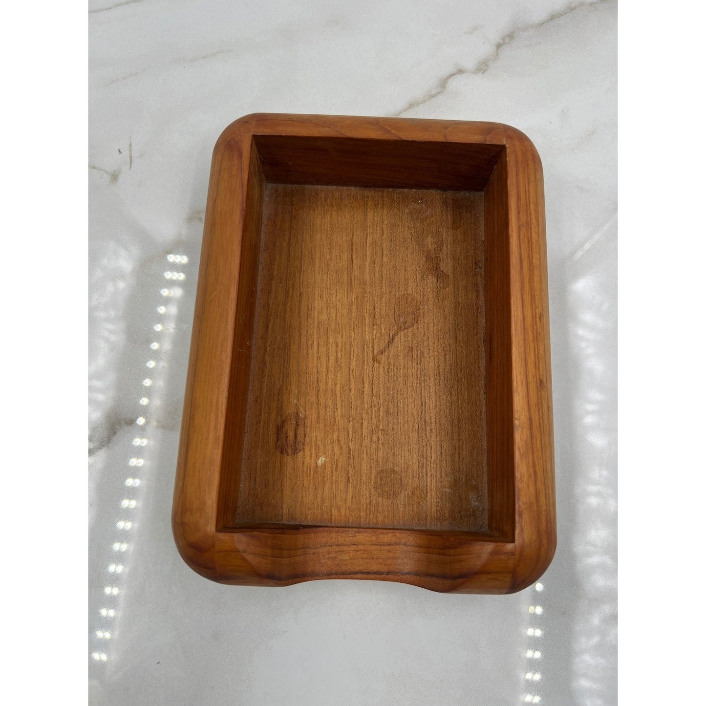 Kalmar Designs Tray Teak Wood Desk Memo Holder Vintage MCM Made in Thailand