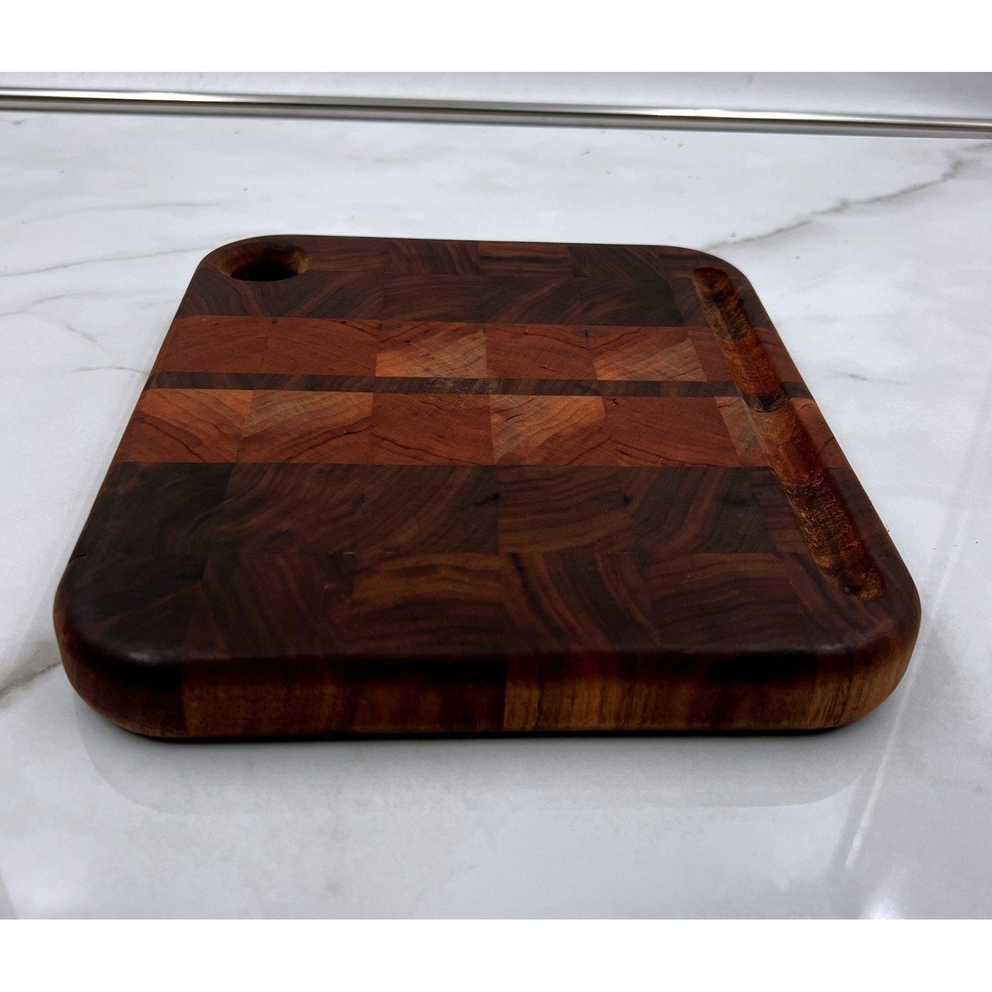 Heartwood Woodworks Cutting Board End Grain Walnut Cherry Butcher Block 9.5in