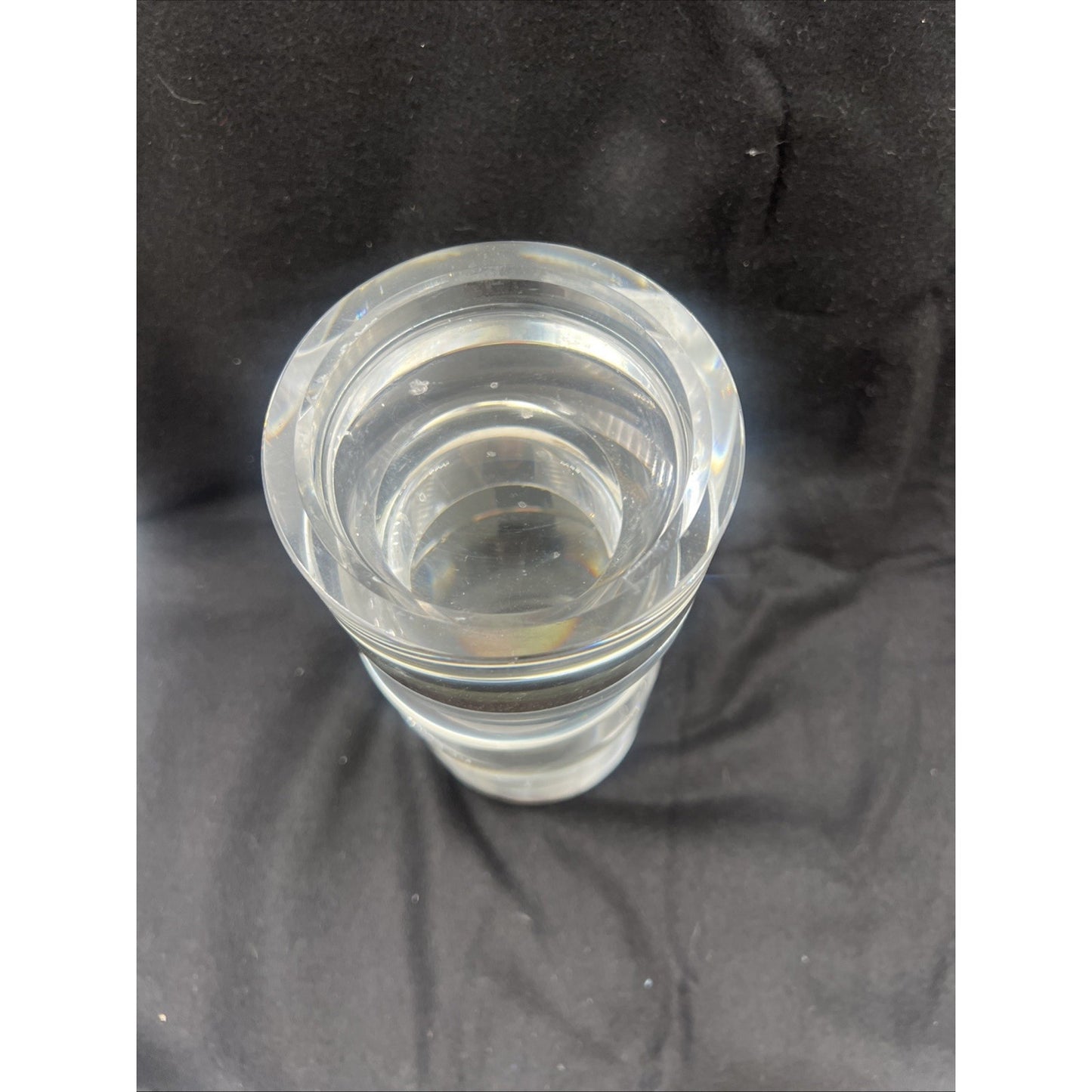 Vintage Crystal Candle Holder 9.5" Clear Ball Pillar Candle Modern