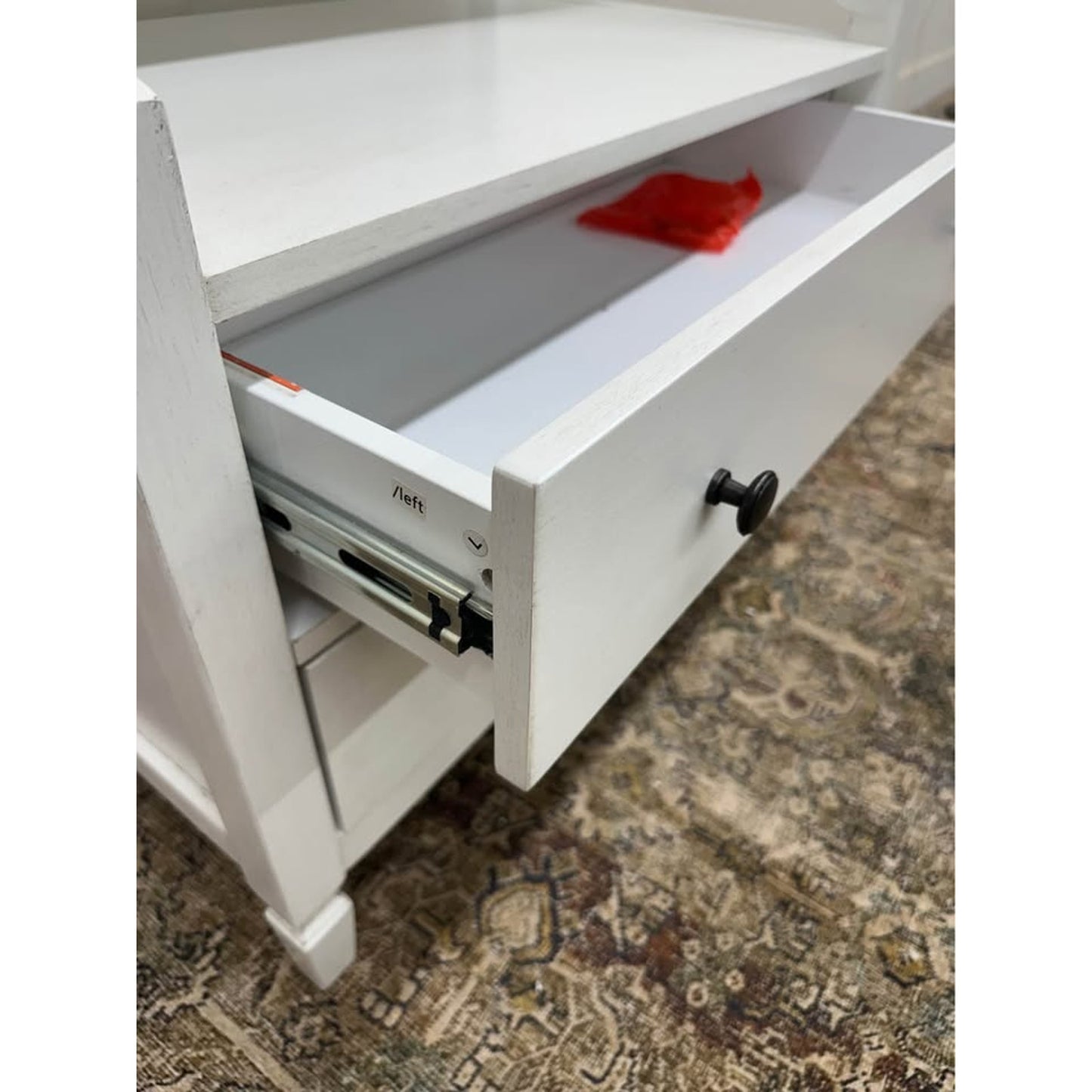 Bernadette 2 - Drawer Nightstand with Built-In Outlets-WHITE Two Drawer Modern Farmhouse New!