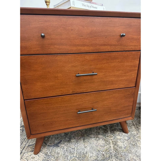 Williams 3 Drawer Chest Nightstands Oversized Chestnut Brown Wood By AllModern MCM Style