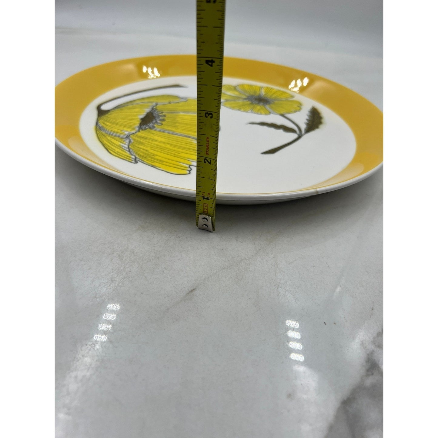 Vintage Mikasa Duplex Duet Yellow Poppy DINNER PLATE Ben Seibel 12.5" JAPAN