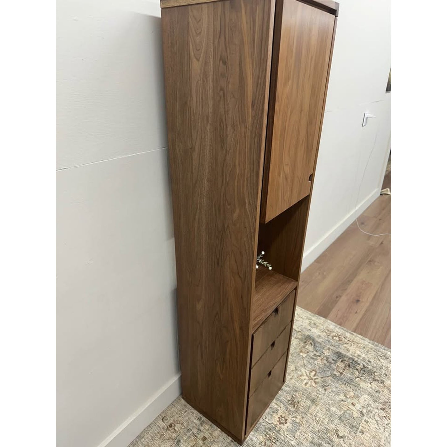 Jonàk Solid Wood Freestanding Linen Walnut Wood Cabinet By Tikamoon