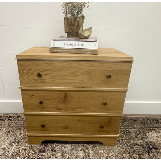 Bridget 3-Drawer Nightstand-ACORN Light Wood Look