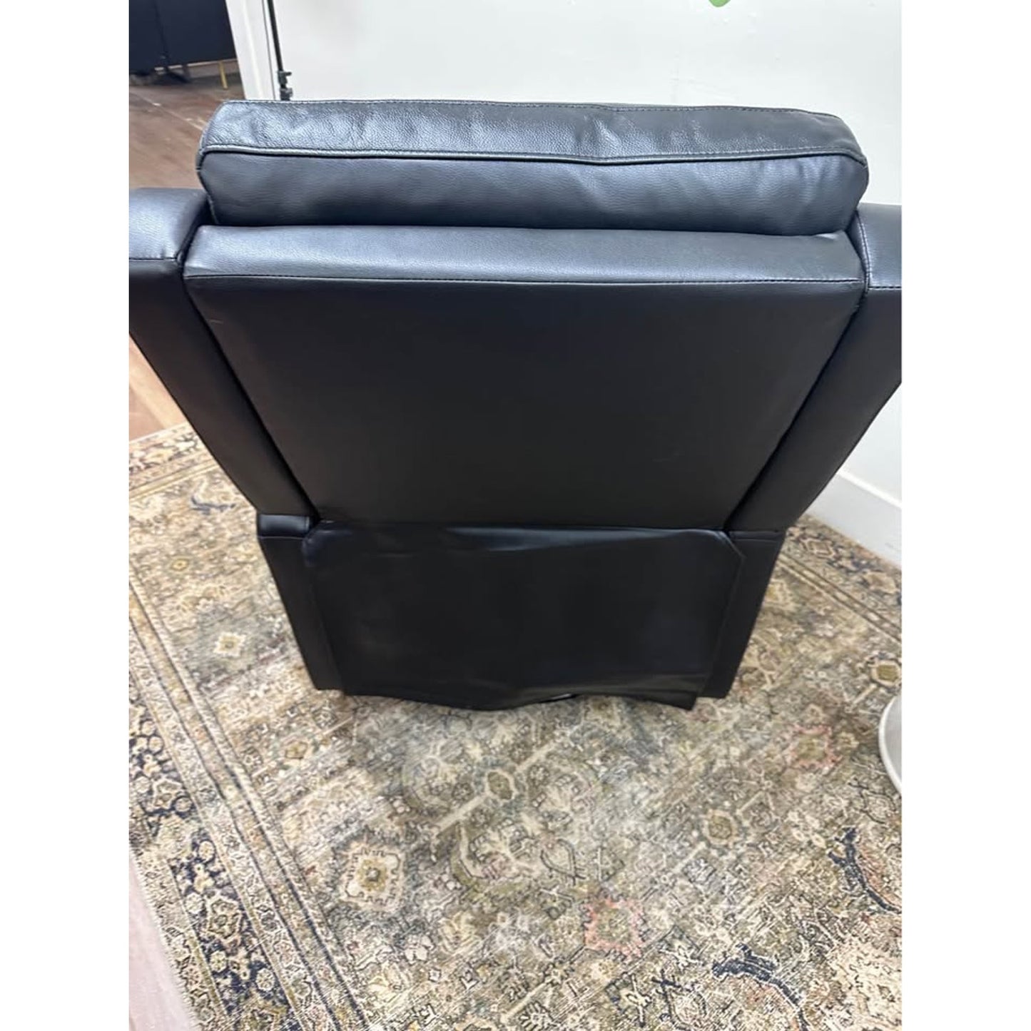 Jaime Genuine Leather Power Recliner-BLACK Wood Trim
