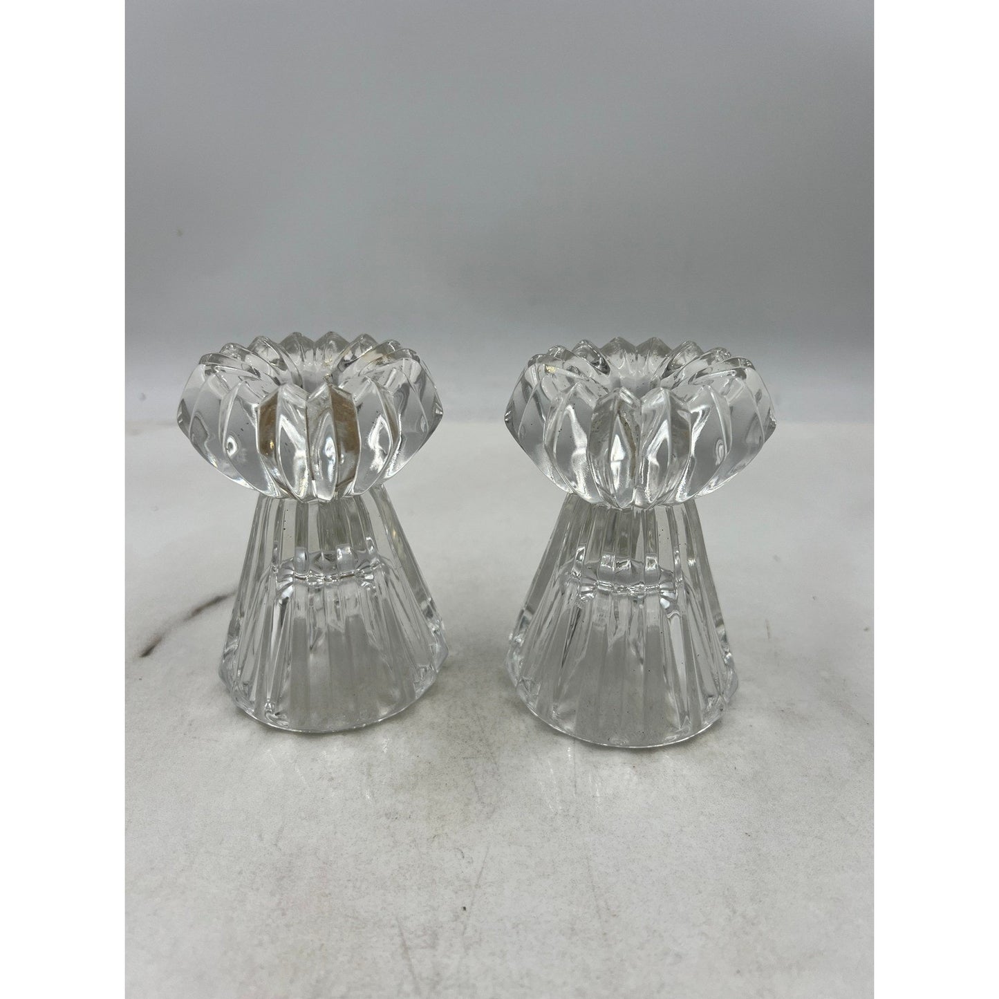Mikasa Diamond Fire Crystal Candle Holders WY247 339 Pair Elegant