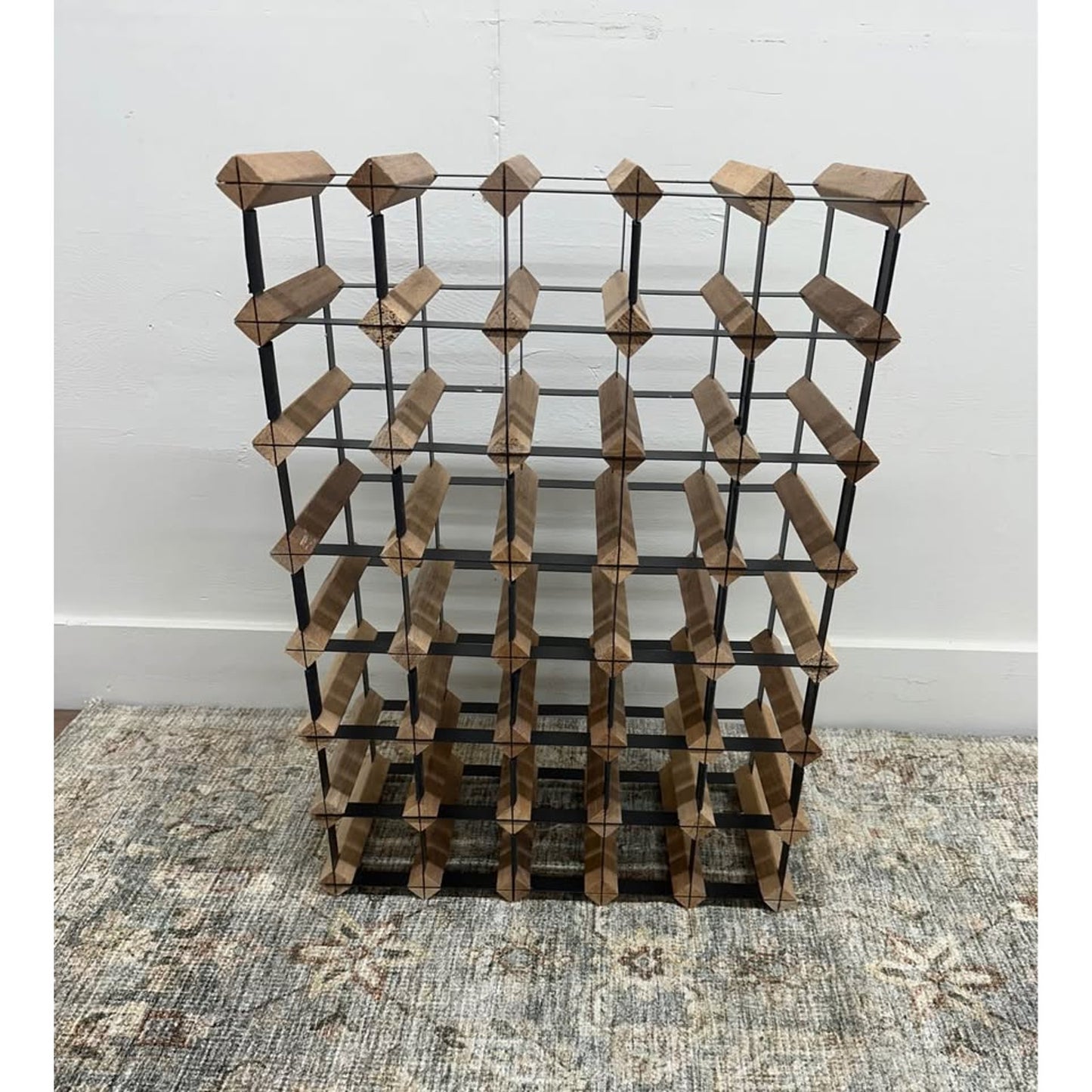 Danera Countertop Wine Rack Bottle Holder Wine Storage Organizer Solid Wood 35 Bottles