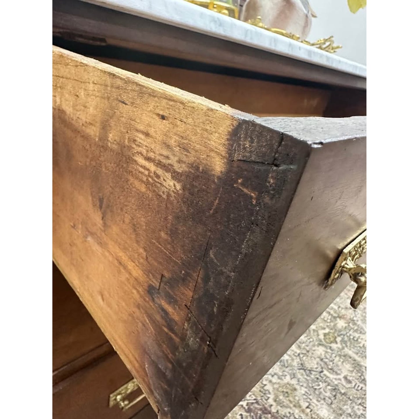 Victorian Eastlake Antique Walnut Chest or Dresser Marble Top Mirror