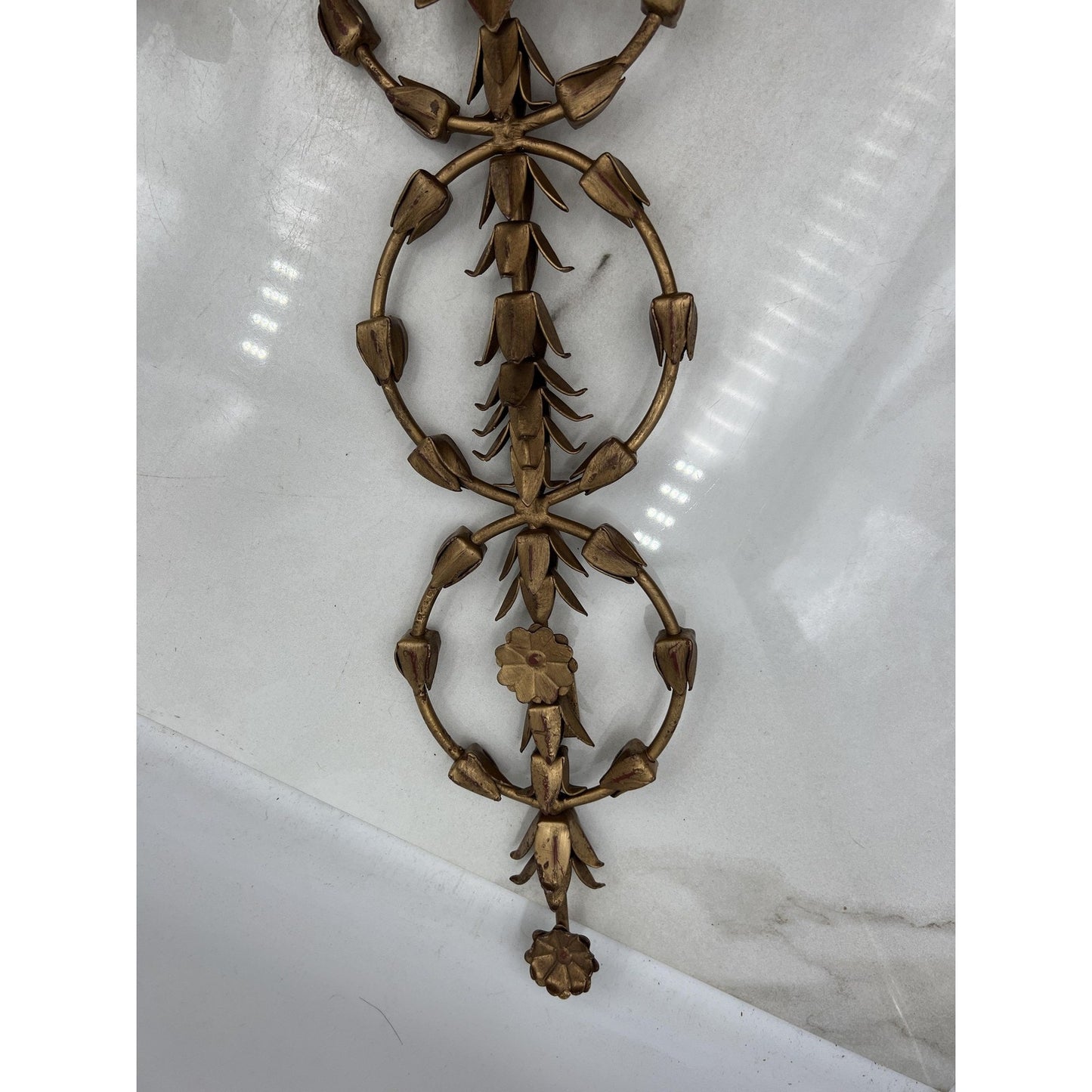 Pair of Austin Italian Tole 2-Arm Wall Candle Sconces Hollywood Regency AC0195