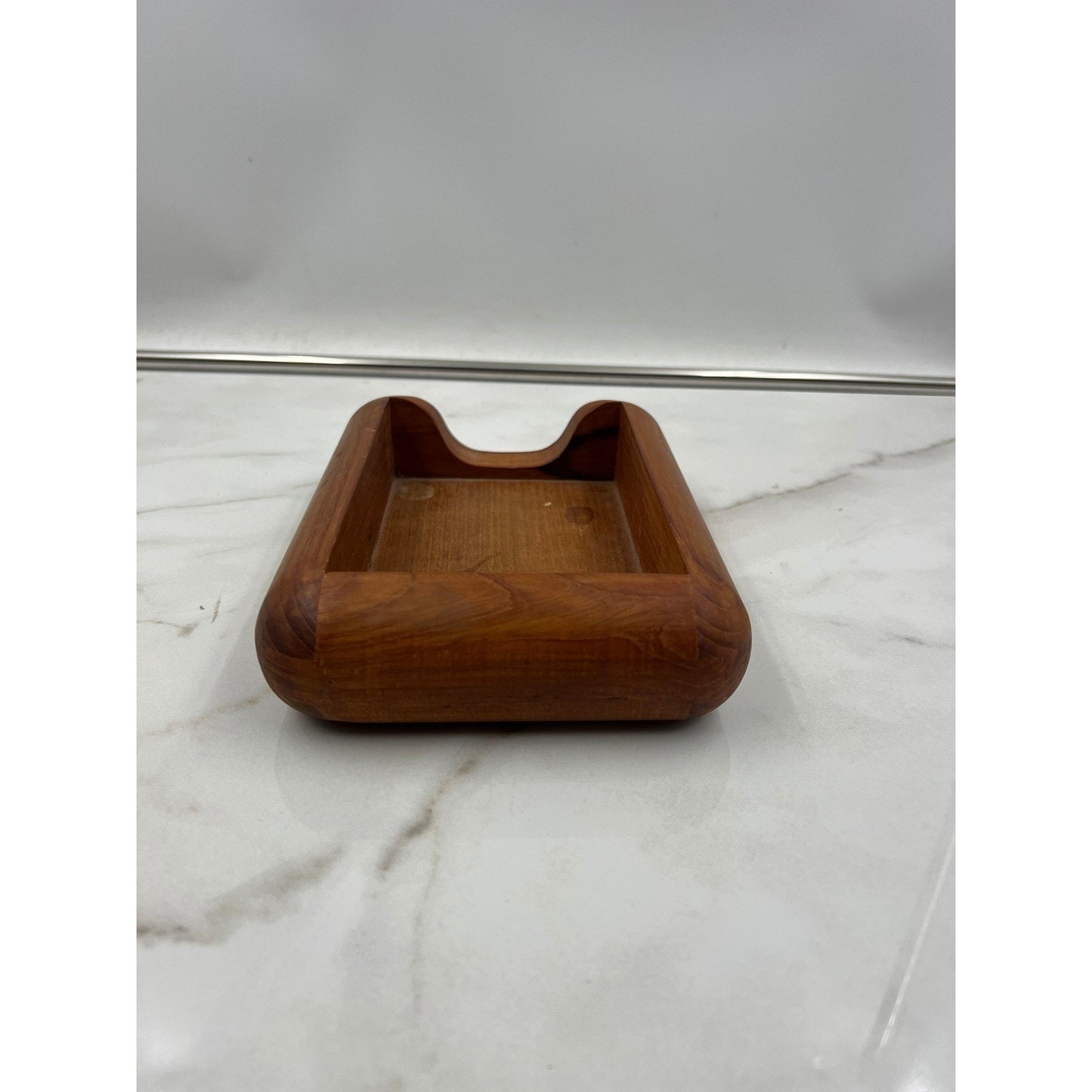 Kalmar Designs Tray Teak Wood Desk Memo Holder Vintage MCM Made in Thailand