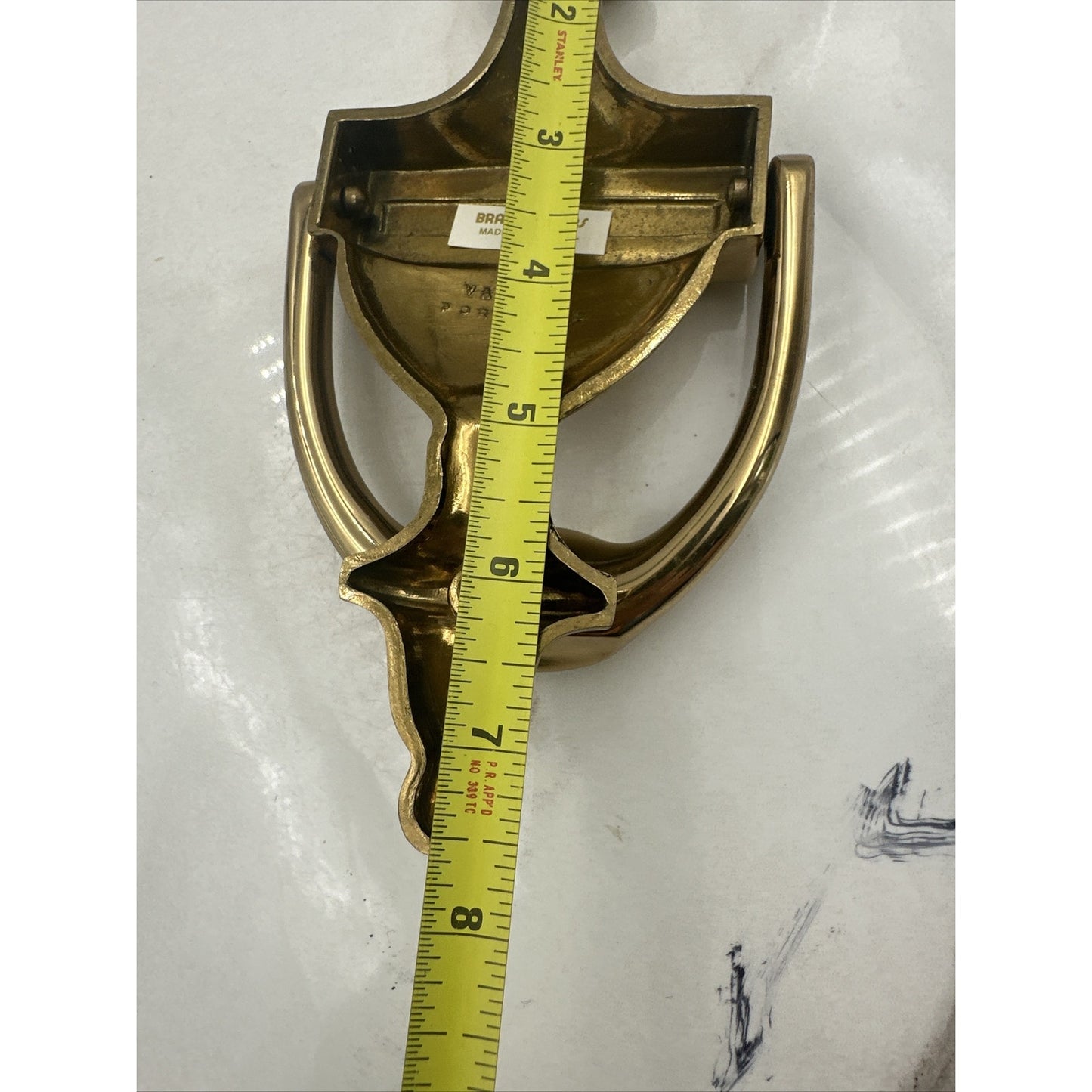 Vintage Brasscrafters Brass Door Knocker Urn Finial Style Portugal 7.5"