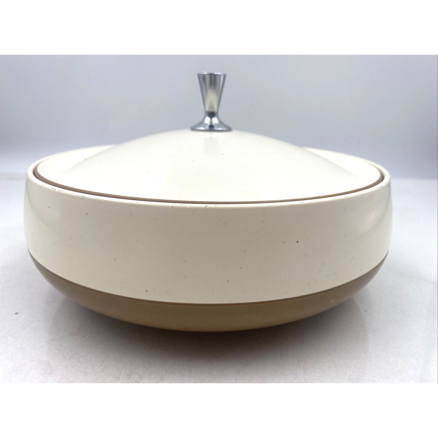 VTG Vacron Bopp Decker Covered Serving Dish Insulated Bowl MCM White