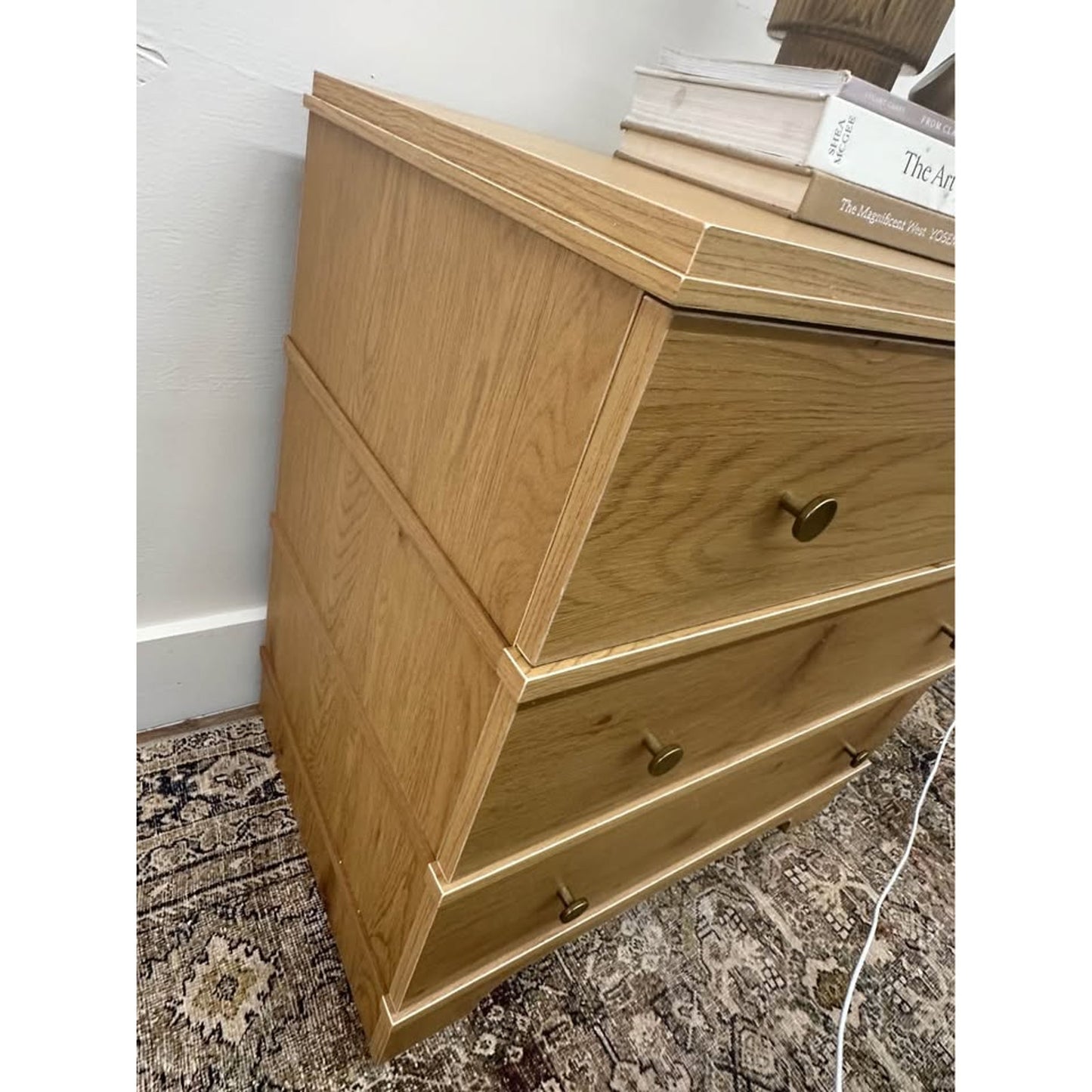 Bridget 3-Drawer Nightstand-ACORN Light Wood Look