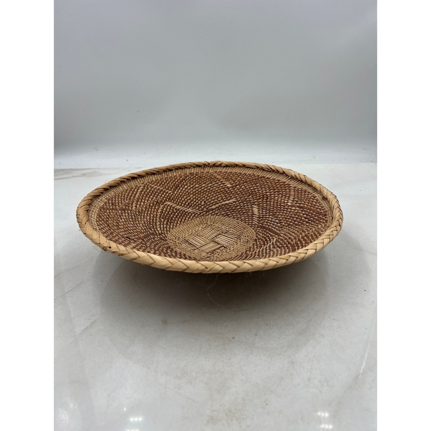 VTG Hand Woven Bowl Tray Zimbabwe Natural Fiber Round Decorative