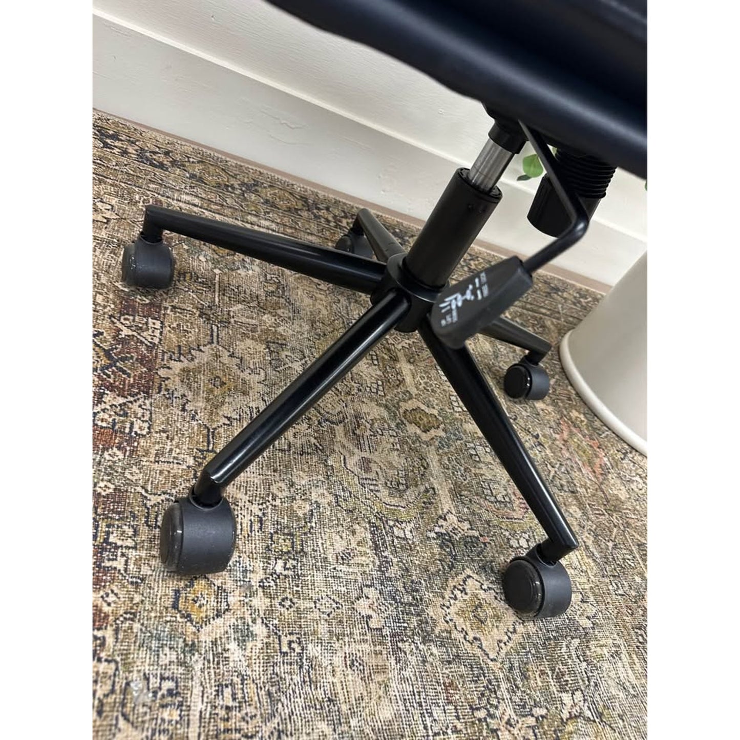 Joseph Task Chair-Navy Faux Leather Rolling Office Chair