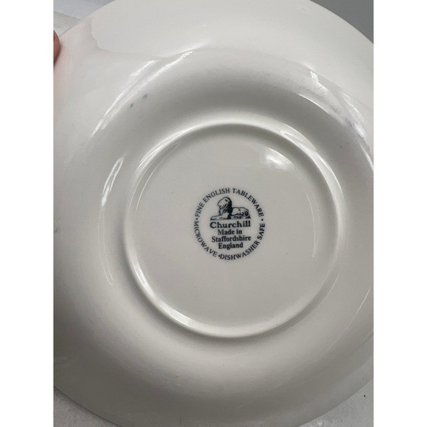 VTG Churchill Blue Willow Pattern Soup Bowl England Chinoiserie 8" Set of 2