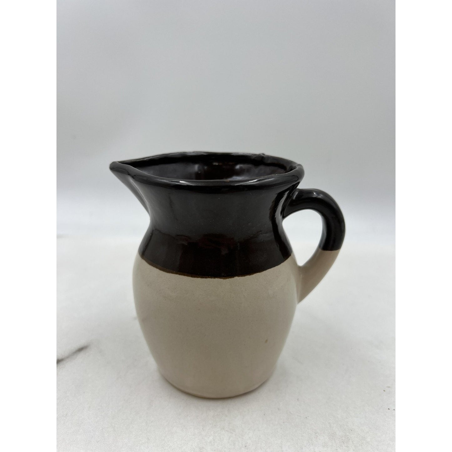 Vintage Stoneware Pottery Creamer Pitcher 4.75" Hand Thrown Rustic Glaze